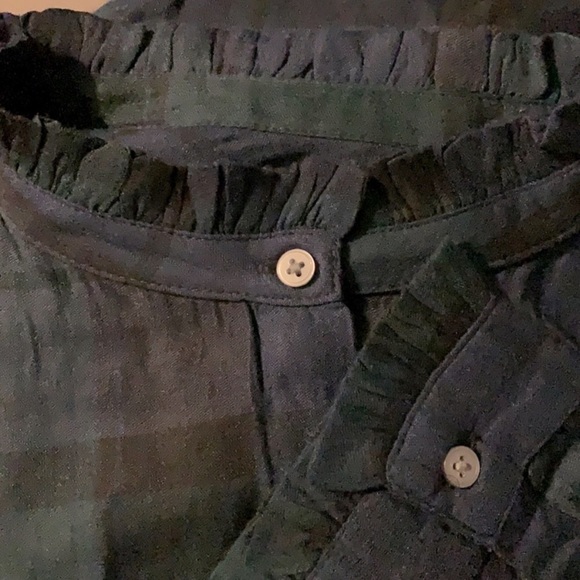 Loft Plaid Ruffle Collar Top - Picture 5 of 6